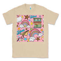 Mushroom school with rainbow seamless pattern Classic Tee - BundleAndBundleShop