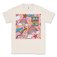 Natural school with rainbow seamless pattern Classic Tee - BundleAndBundleShop