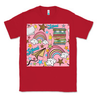 Red school with rainbow seamless pattern Classic Tee - BundleAndBundleShop