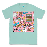 Seafoam school with rainbow seamless pattern Classic Tee - BundleAndBundleShop