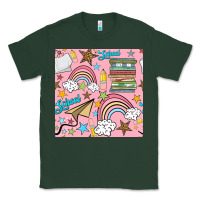 Sports Green school with rainbow seamless pattern Classic Tee - BundleAndBundleShop