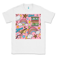White school with rainbow seamless pattern Classic Tee - BundleAndBundleShop