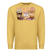 Antique Gold cat coffee cups with paw bbs Premium Sweatshirt - BundleAndBundleShop