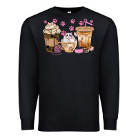 Black cat coffee cups with paw bbs Premium Sweatshirt - BundleAndBundleShop