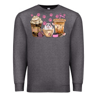 Charcoal Heather cat coffee cups with paw bbs Premium Sweatshirt - BundleAndBundleShop
