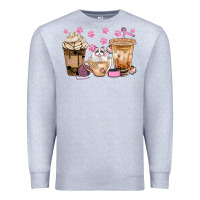 Heather Grey cat coffee cups with paw bbs Premium Sweatshirt - BundleAndBundleShop