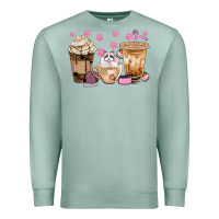 Seafoam cat coffee cups with paw bbs Premium Sweatshirt - BundleAndBundleShop