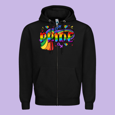 Pride Zipper Hoodie Designed By Maliassmallbusiness