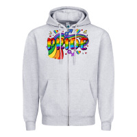 Heather Grey pride Zipper Hoodie - MaliasSmallBusiness