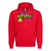 Red pride Zipper Hoodie - MaliasSmallBusiness