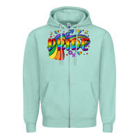 Seafoam pride Zipper Hoodie - MaliasSmallBusiness