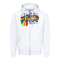 White pride Zipper Hoodie - MaliasSmallBusiness