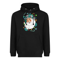 Black Western Santa Christmas Heavyweight Hoodie - NancyCooperArtShop
