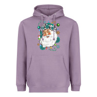 Lavender Western Santa Christmas Heavyweight Hoodie - NancyCooperArtShop