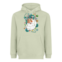 Matcha Western Santa Christmas Heavyweight Hoodie - NancyCooperArtShop