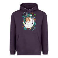 Plum Western Santa Christmas Heavyweight Hoodie - NancyCooperArtShop