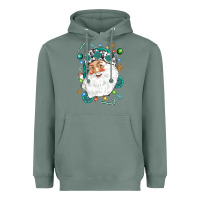 Sage Western Santa Christmas Heavyweight Hoodie - NancyCooperArtShop