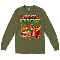Army Green best friend hamburger potatoes Long Sleeve Tee - AdoDesignShop