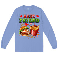 Colony Blue best friend hamburger potatoes Long Sleeve Tee - AdoDesignShop