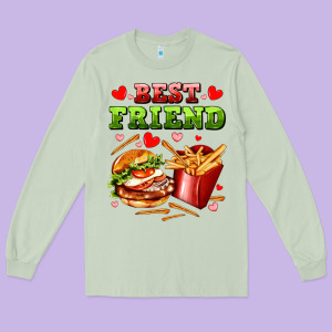 Best Friend Hamburger Potatoes Long Sleeve Tee Designed By Adodesignshop