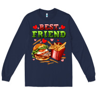 Navy best friend hamburger potatoes Long Sleeve Tee - AdoDesignShop