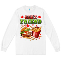 White best friend hamburger potatoes Long Sleeve Tee - AdoDesignShop