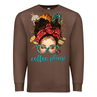 Chestnut coffee please messy bun with coffee bean bbs Premium Sweatshirt - BundleAndBundleShop