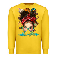 Lemon coffee please messy bun with coffee bean bbs Premium Sweatshirt - BundleAndBundleShop