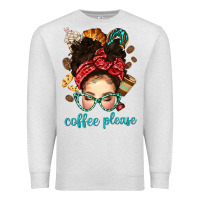 Oatmeal Heather coffee please messy bun with coffee bean bbs Premium Sweatshirt - BundleAndBundleShop