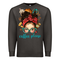 Smoke coffee please messy bun with coffee bean bbs Premium Sweatshirt - BundleAndBundleShop