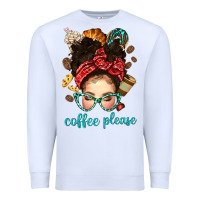 White coffee please messy bun with coffee bean bbs Premium Sweatshirt - BundleAndBundleShop