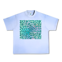 Grape Ice turquoise leopard glitter Urban Heavy Tee - JahusDesignShop