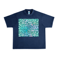 Navy turquoise leopard glitter Urban Heavy Tee - JahusDesignShop