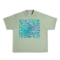 Oil Green turquoise leopard glitter Urban Heavy Tee - JahusDesignShop