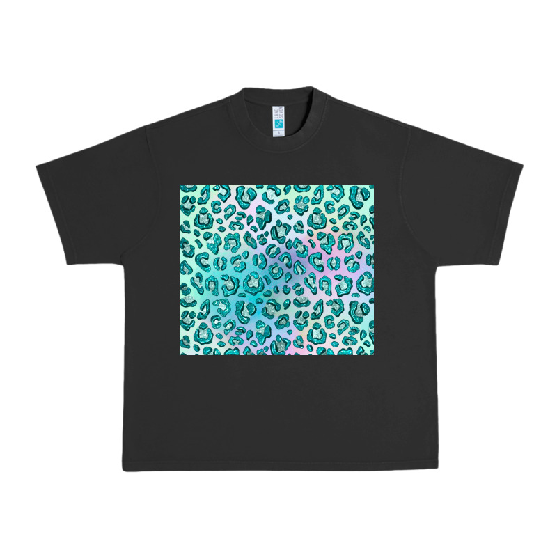 Turquoise Leopard Glitter Urban Heavy Tee by JahusDesignShop | Teevron