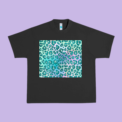 Turquoise Leopard Glitter Urban Heavy Tee Designed By Jahusdesignshop