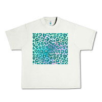 Pistachio turquoise leopard glitter Urban Heavy Tee - JahusDesignShop