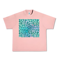 Salmon turquoise leopard glitter Urban Heavy Tee - JahusDesignShop