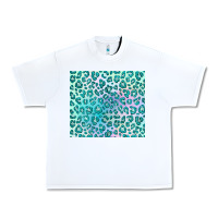 White turquoise leopard glitter Urban Heavy Tee - JahusDesignShop