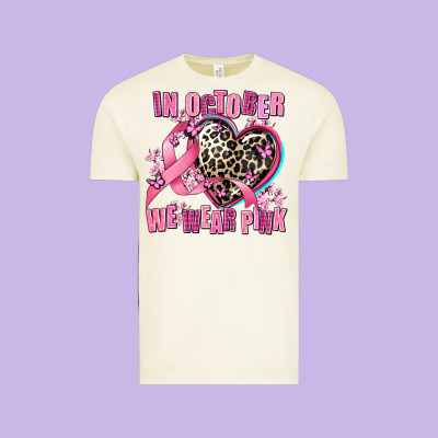 Western Leopard  In October We Wear Pink Heart Vintage Tee Designed By Adodesignshop