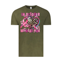 Vintage Olive western leopard  in october we wear pink heart Vintage Tee - AdoDesignShop