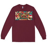 Burgundy bus driver school bus cowhide license plate Long Sleeve Tee - Artiststas