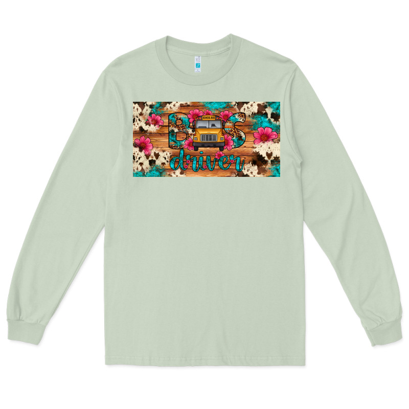 Bus Driver School Bus Cowhide License Plate Long Sleeve Tee by Artiststas | Teevron