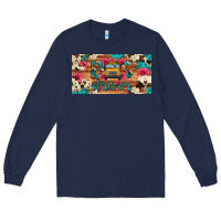 Navy bus driver school bus cowhide license plate Long Sleeve Tee - Artiststas