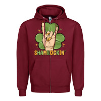 Burgundy st. patrick's day shamrockin' Zipper Hoodie - MaliasSmallBusiness
