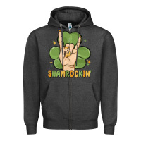 Charcoal Heather st. patrick's day shamrockin' Zipper Hoodie - MaliasSmallBusiness