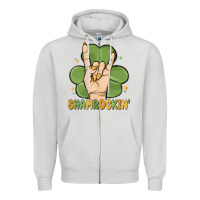 Dove Grey st. patrick's day shamrockin' Zipper Hoodie - MaliasSmallBusiness