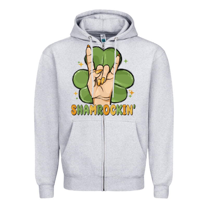 St. Patrick's Day Shamrockin' Zipper Hoodie by MaliasSmallBusiness | Teevron