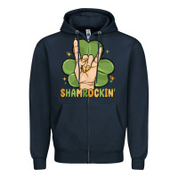 Navy st. patrick's day shamrockin' Zipper Hoodie - MaliasSmallBusiness