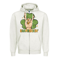 Oatmeal Heather st. patrick's day shamrockin' Zipper Hoodie - MaliasSmallBusiness